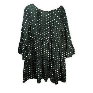 AED London Polka Dot Jersey Smock Dress Tunic Size‎ 14 NWOT